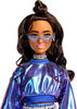 Barbie Deluxe Style Fashion Doll #7 in Metallic Blue Top and Skirt with Accessories, Brunette