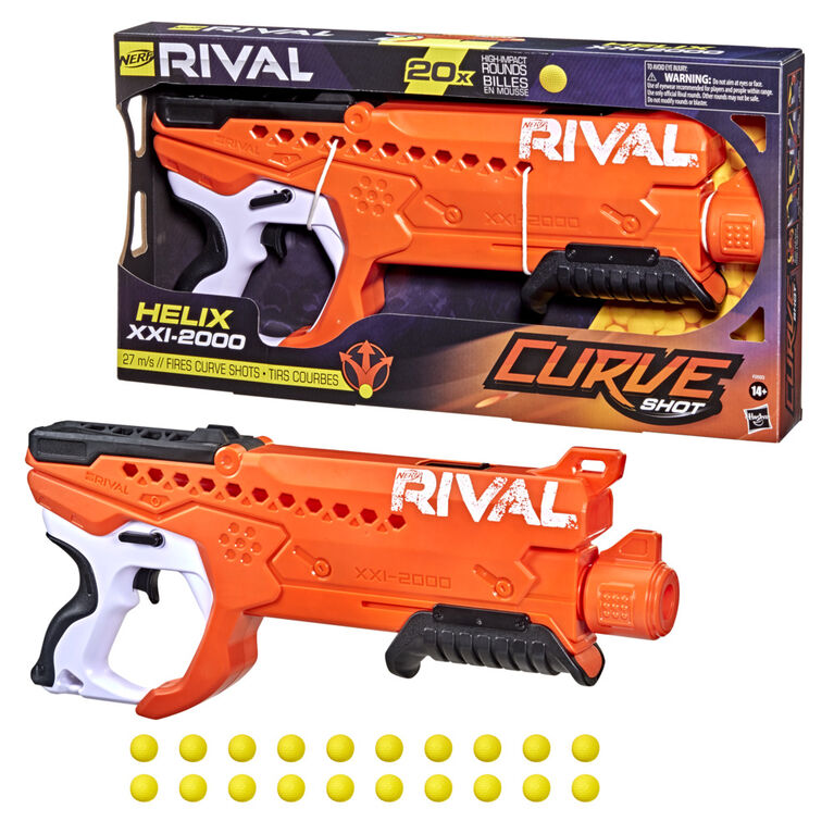 Nerf Rival Curve Shot -- Helix XXI-2000 Blaster -- Fire Rounds to Curve Left, Right, Downward or Fire Straight - R Exclusive