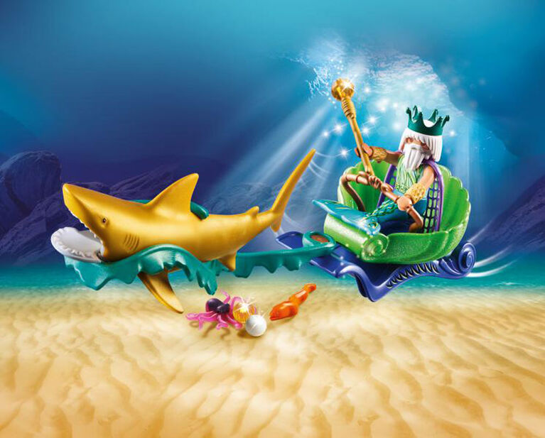 Playmobil Magic King Of The Sea W/ Shark Carriage 70097