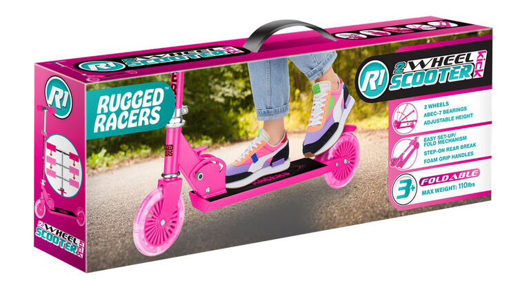 Trottinette Rugged Racer à 2 roues - Rose - Édition anglaise