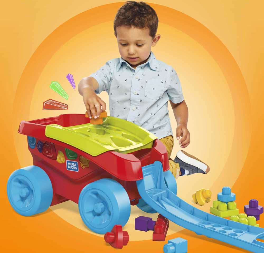mega bloks pull along wagon