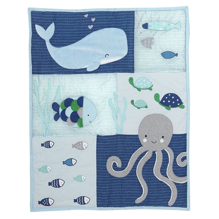 Lambs & Ivy Oceania Aquatic 3Piece Crib Bedding Set Aqua/Blue R Exclusive Babies R Us Canada
