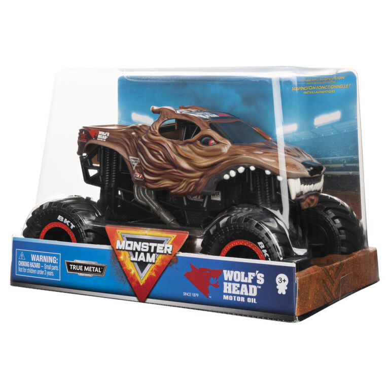 Monster Jam, Official Wolf's Head Monster Truck, Collector Die-Cast Vehicle, 1:24 Scale