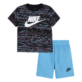 Nike Printed Shorts Set - Baltic Blue