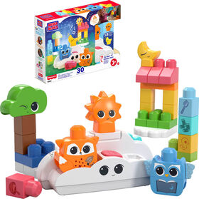 MEGA Fisher- Price Rise & Snooze Night Light Sensory Block Toy (30 Pieces)
