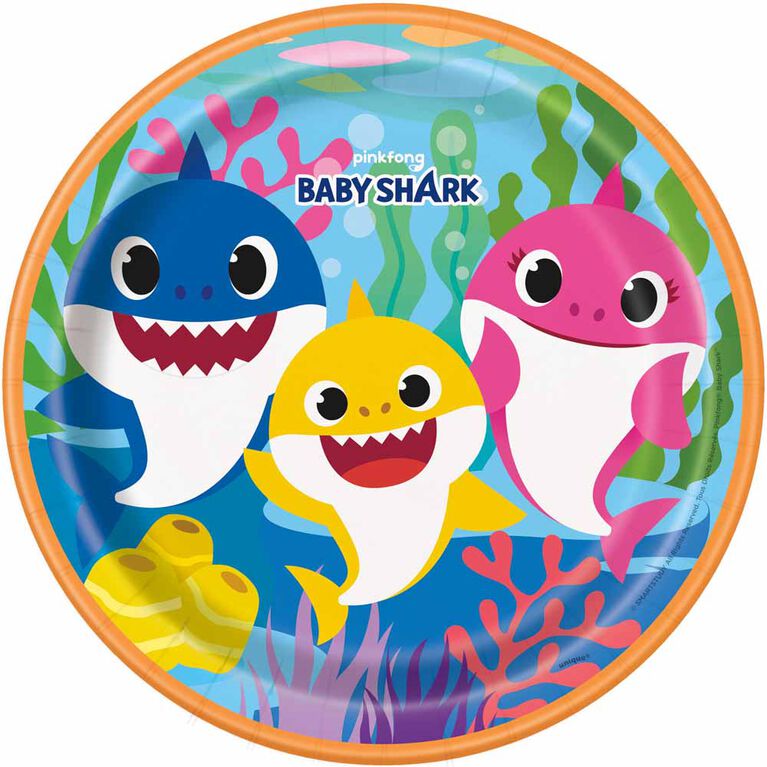 Baby Shark Assiettes 9po, 8un