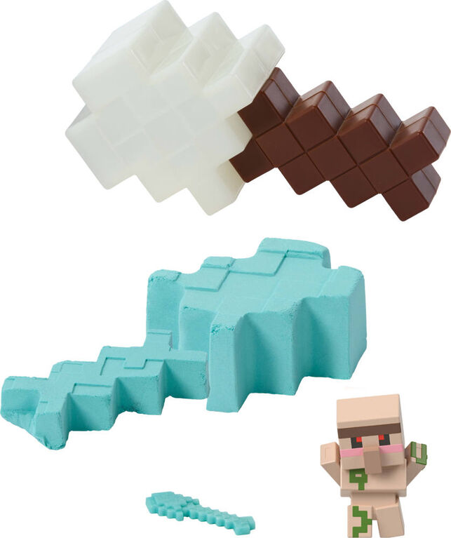 Minecraft Mini Mode Mining Action Figures with Reveal, Accessory & Moldable Sand (Characters May Vary)