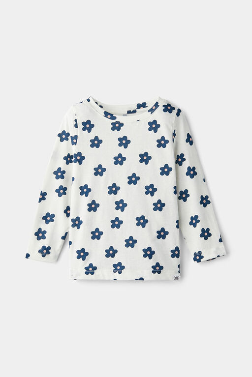 RISE Little Earthling Long Sleeve Crew Neck Wht Floral