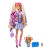 Barbie Extra Doll #8 in Varsity Jacket with Furry Arms and Pet Teddy Bear