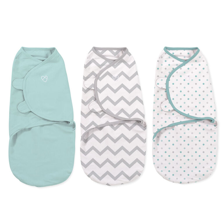 Summer Infant SwaddleMe Original Swaddle - Small - 3 Pack Zig Zag Party Dots