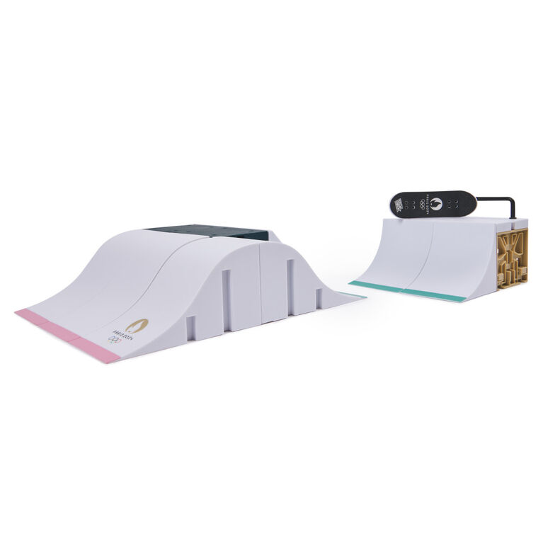 Tech Deck, Rampe personnalisable X-Connect Park Creator Jeux Olympiques de Paris 2024 et fingerboard exclusif d'Aurélien Giraud