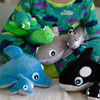 NightBuddies and BabyBuddies Set of 15" and 5" Plush Dolphin Turquoise Light-Up Eyes