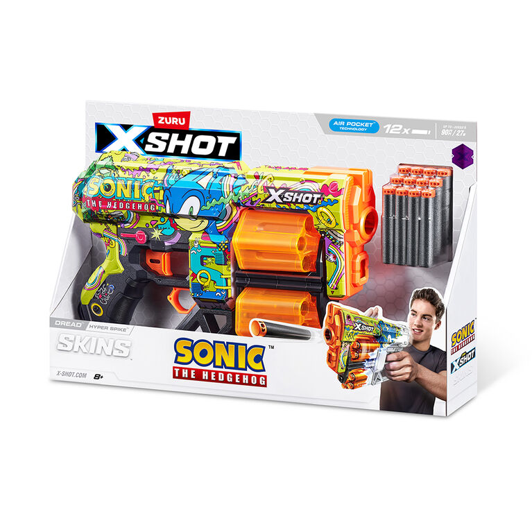 XSHOT Skins Dread Blaster - Hyper Spike Skin (12 Darts) by ZURU