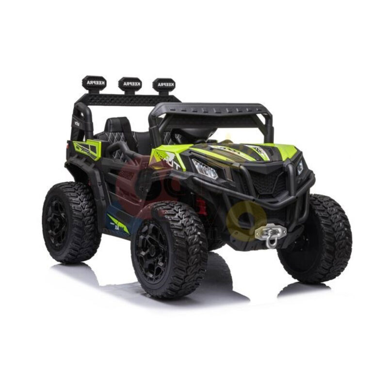 KidsVip 12V Kids and Toddlers Junior Sport Utility Ride On Buggy/UTV w/Remote Control - Green - English Edition
