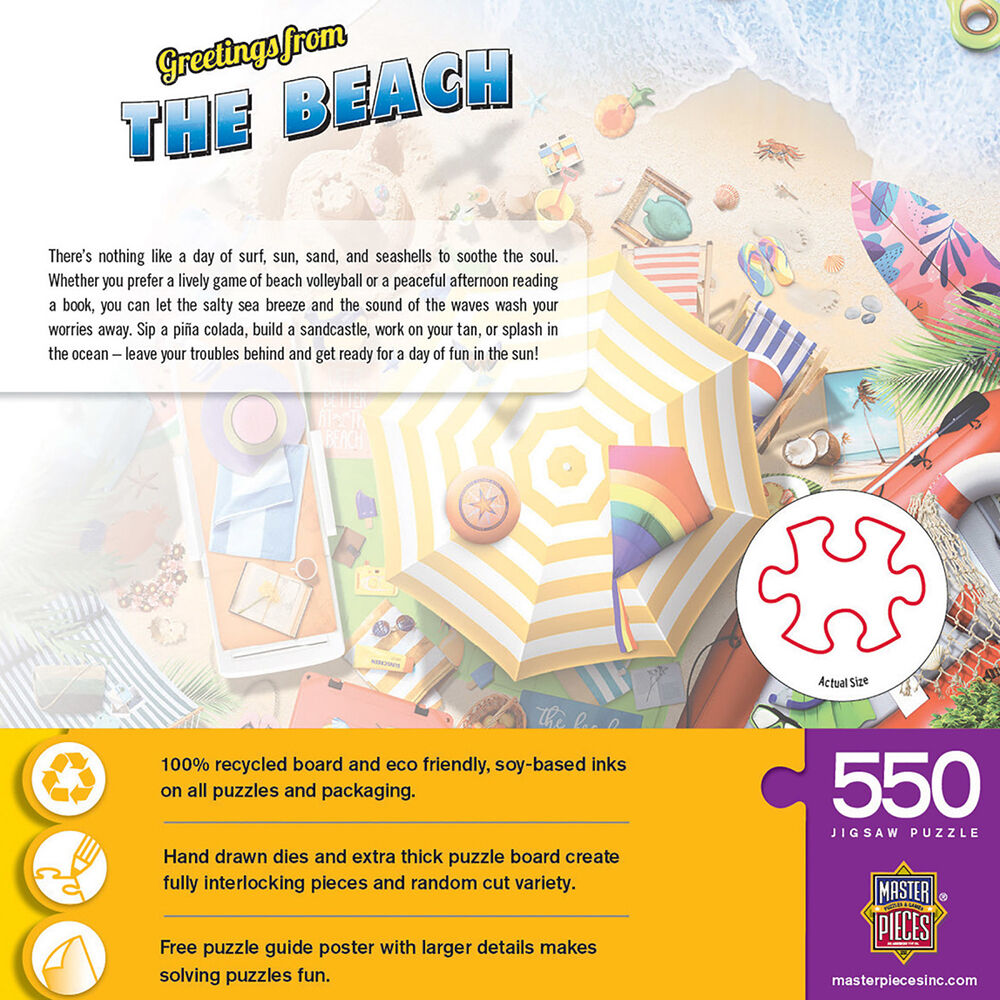 Masterpieces Puzzle Company Greetings From - The Beach 550 Piece Puzzle - English Edition