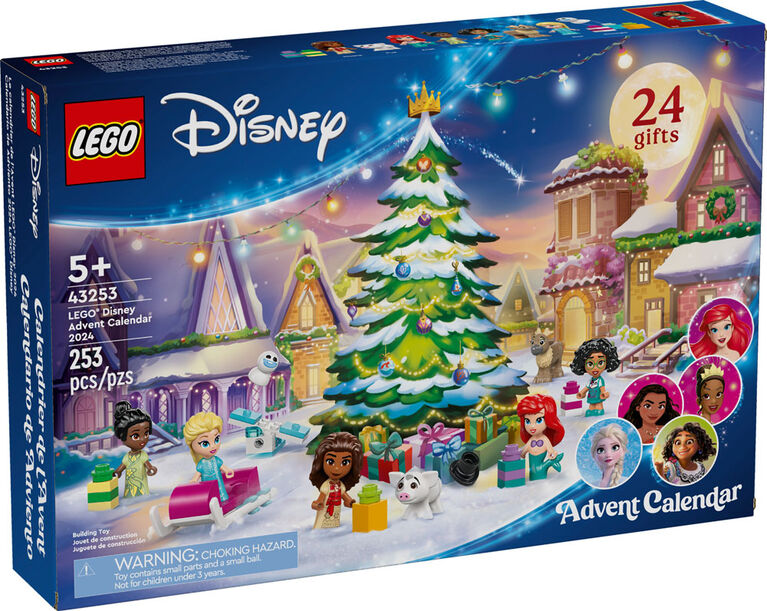 LEGO Disney Advent Calendar 2024, Christmas Toys for Kids, Building Kit with 8 Mini Dolls, 43253
