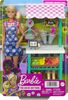 Barbie Farmers Market Playset, Barbie Doll (Blonde), Market Stand, Register, Vegetables, Bread, Flowers and More, 3 and Up