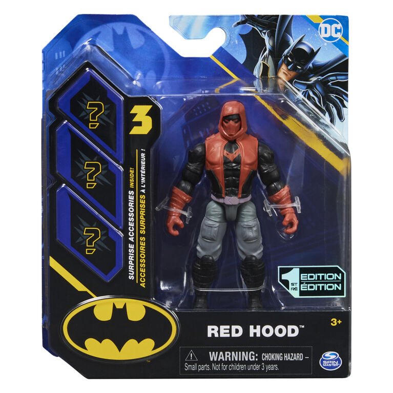 DC Comics, 4-inch Red Hood Action Figure with 3 Mystery Accessories