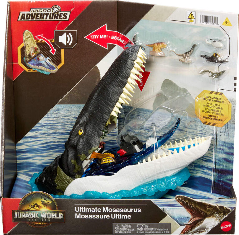 Jurassic World Rebirth Deluxe Mosasaurus Playset, 7 Interactive Features & Sound FX, 6 Micro Figs