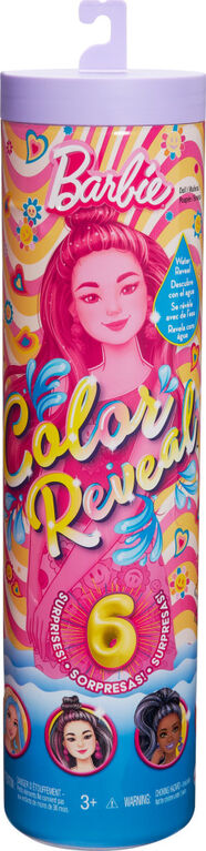 Barbie Color Reveal Rainbow Series Doll & Accessories with 6 Surprises, Color-Change Bodice, Styles Vary