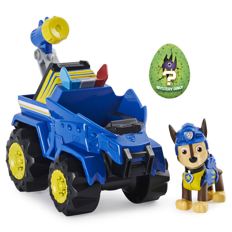 PAW Patrol, Dino Rescue Chase's Deluxe Rev Up Vehicle with Mystery Dinosaur Figure