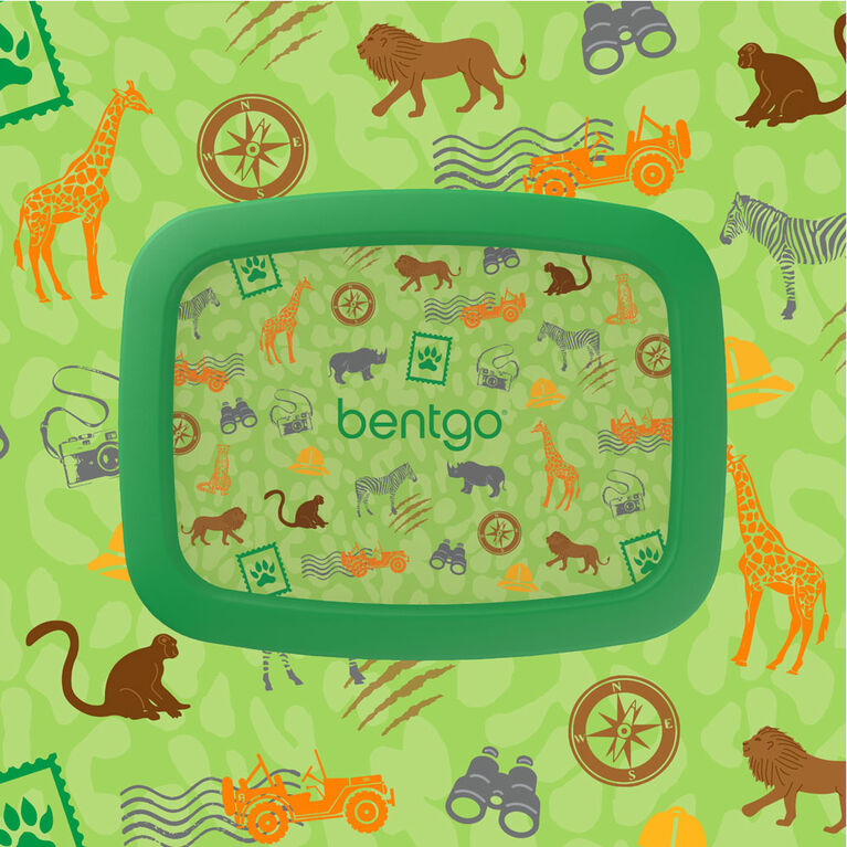 Bentgo Kids Prints Leak-Proof, 5-Compartment Bento-Style Kids Lunch Box - SAFARI