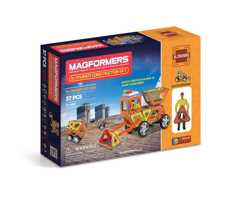 Magformers - Ensemble de véhicules de construction XL de 37 pièces