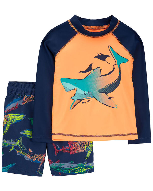 Carter's  Two Piece Orange Rashguard Swim Set 12M