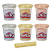 Play-Doh Collection de pâte métallique, 6 pots de 84 g de pâte à modeler atoxique or, argent et rose - Notre exclusivité