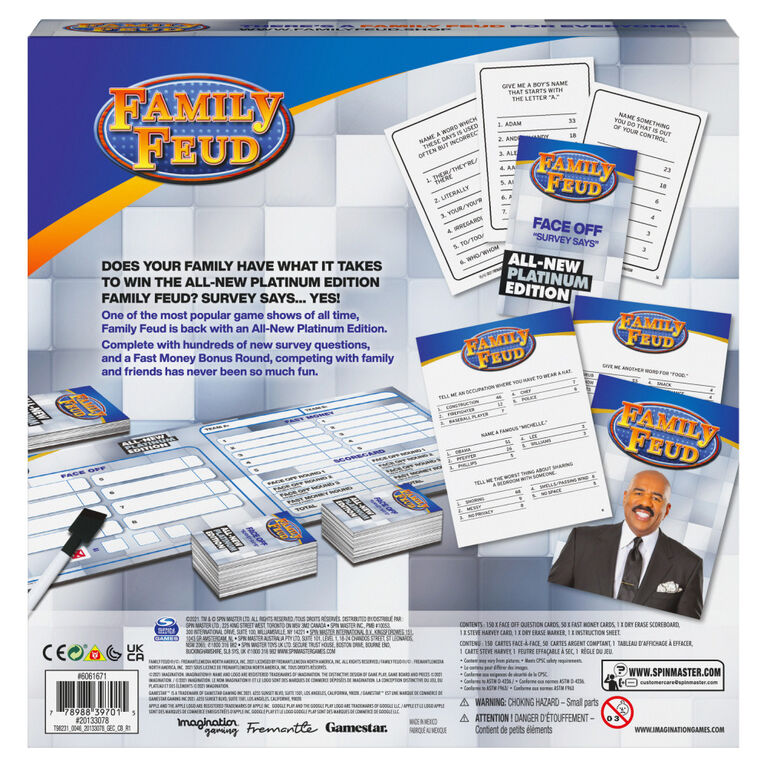 Family Feud, AllNew Platinum Edition Trivia Competition Survey Board