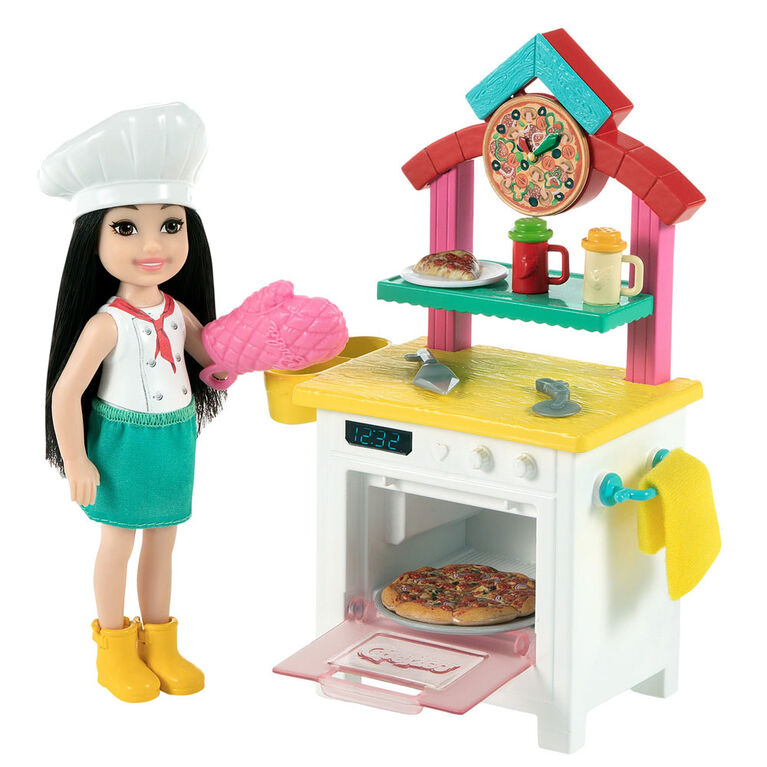​Barbie Chelsea Can Be Pizza Chef Playset with Chelsea Doll (6-in/15.24-cm), Pizza Oven, 2 Spice Shakers, Pizza Pan & More