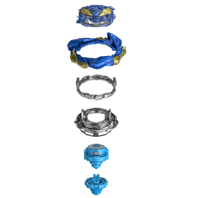 Beyblade Burst QuadDrive, Starter Pack avec toupie Salvage Valtryek V7 type attaque/endurance et lanceur