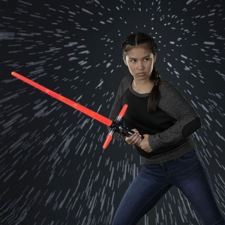 Star Wars sabre laser électronique de Kylo Ren (rouge)` avec effets sonores et lumineux, phrases et accès à des vidéos d'entraînement