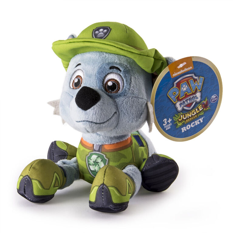 Paw Patrol, Jungle Rescue, 8" Plush, Rocky