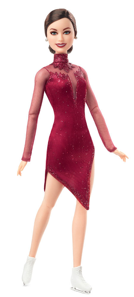 Tessa Virtue Barbie Shero Doll Wearing Red Figure Skating Costume and Ice Skates