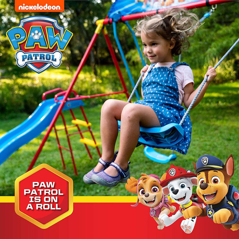 Swurfer Paw Patrol Deluxe Swing Set with Glider, Periscope, and Slide
