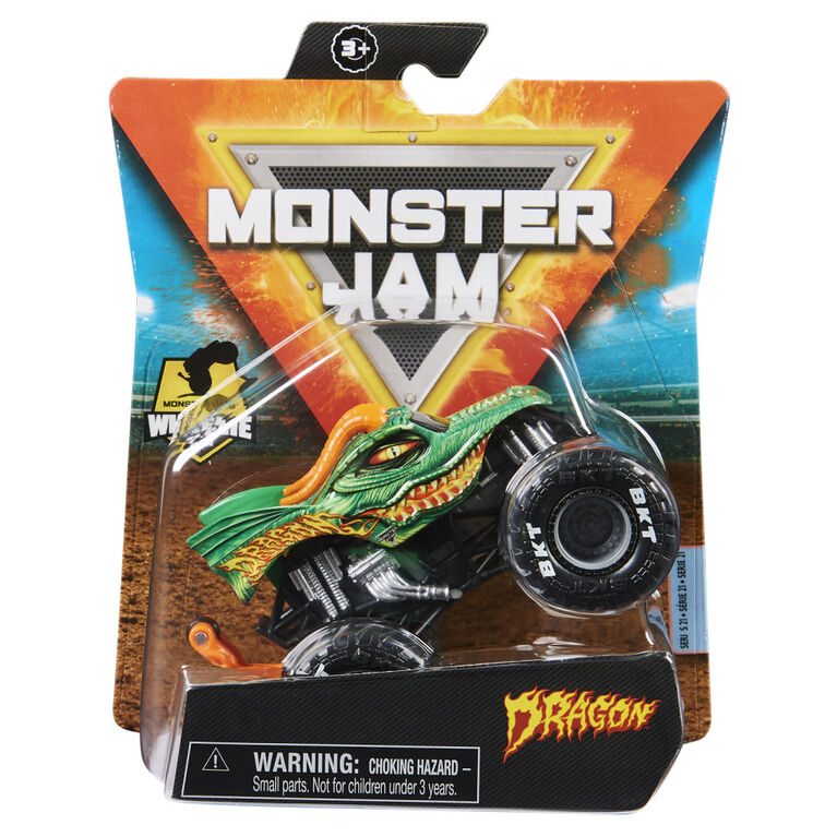 Monster Jam, Official Dragon Monster Truck, Die-Cast Vehicle, Show Time Series, 1:64 Scale
