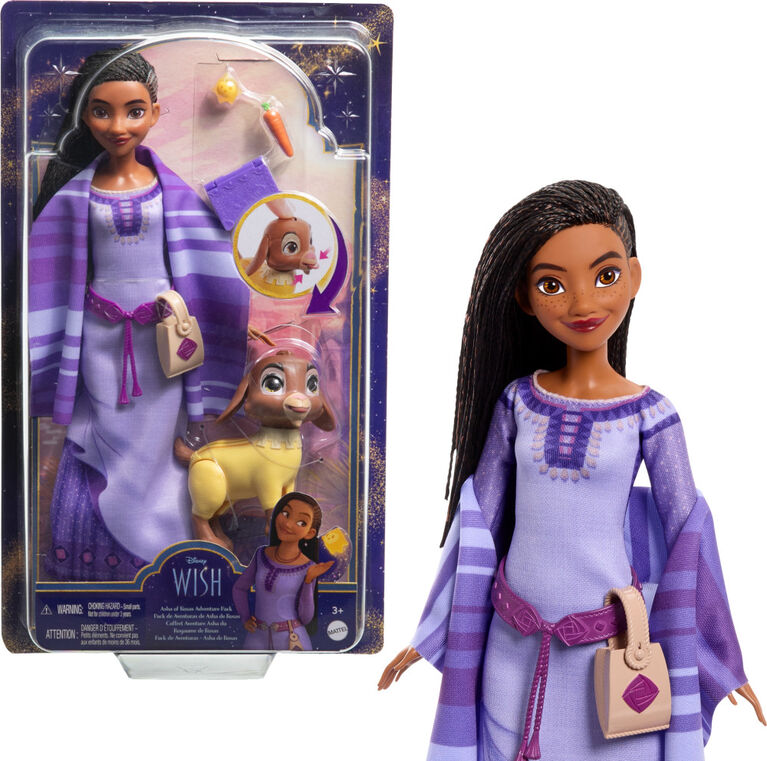 Disney Wish Asha of Rosas Adventure Pack Fashion Doll, Posable Doll with Animal Friends and Accessories   