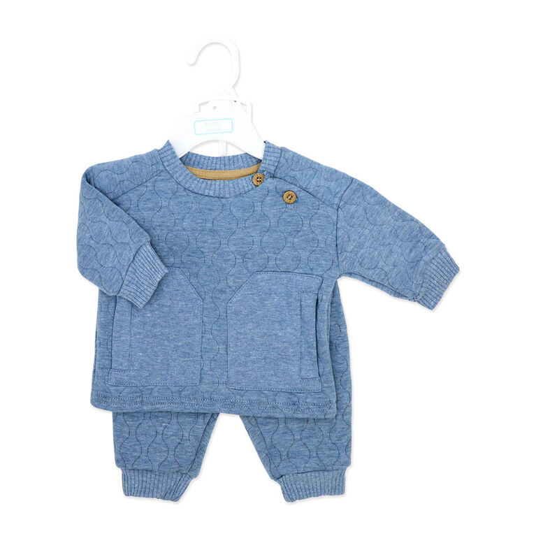 Baby Mode Ensemble de jogging matelassé 2 pièces : bleu