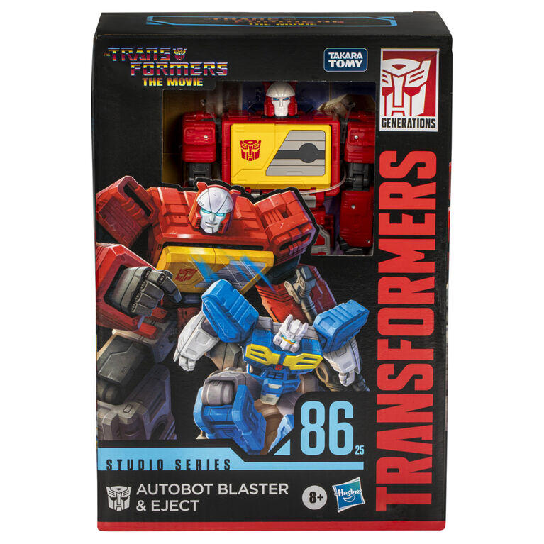 Transformers Generations Studio Series, figurines 86-25 Autobot Blaster et Eject classe Voyageur, Les Transformers : le film - Notre exclusivité