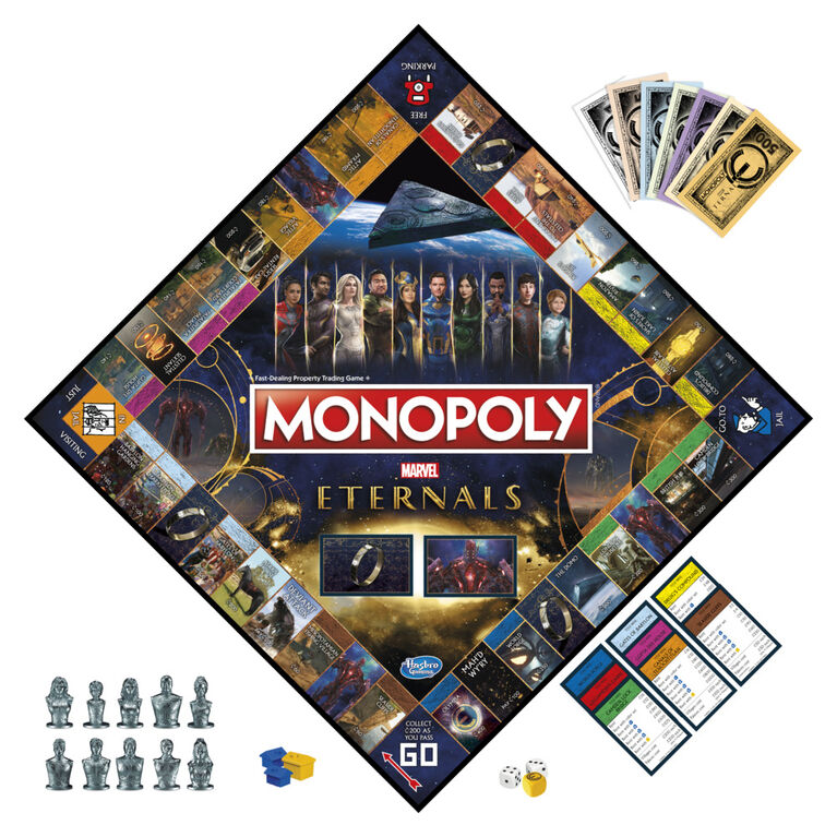 Monopoly : édition Marvel Studio's Eternals, jeu de plateau pour les fans de Marvel, jeu pour enfants - Édition anglaise