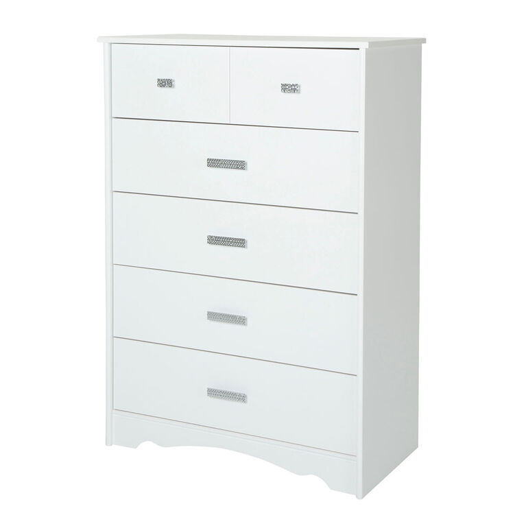 Tiara Commode 5 tiroirs- Blanc solide