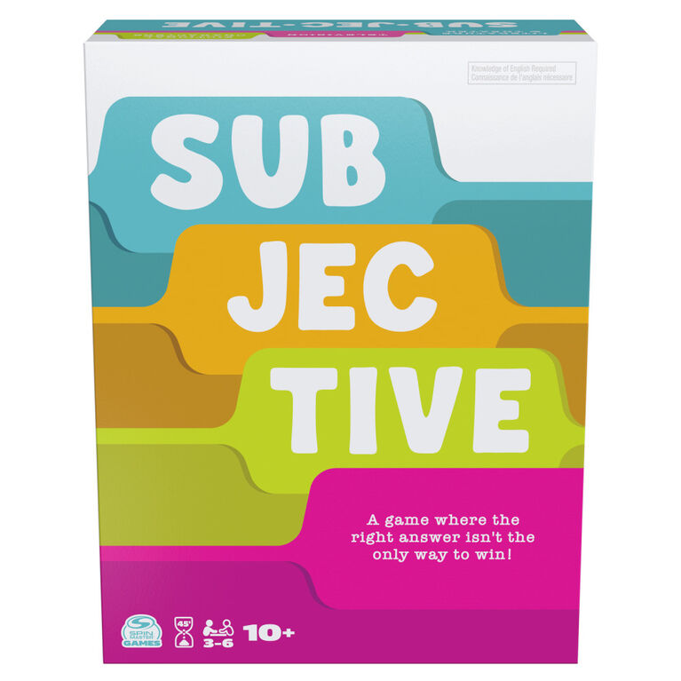 SUBJECTIVE, A Personality Trivia Game for Family Game Night - Card Game for 3-6 Players