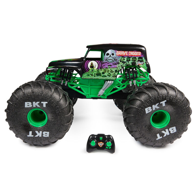 Monster Jam, Official Mega Grave Digger All-Terrain Remote Control Monster Truck, Over 2 Ft. Tall, 1:6 Scale