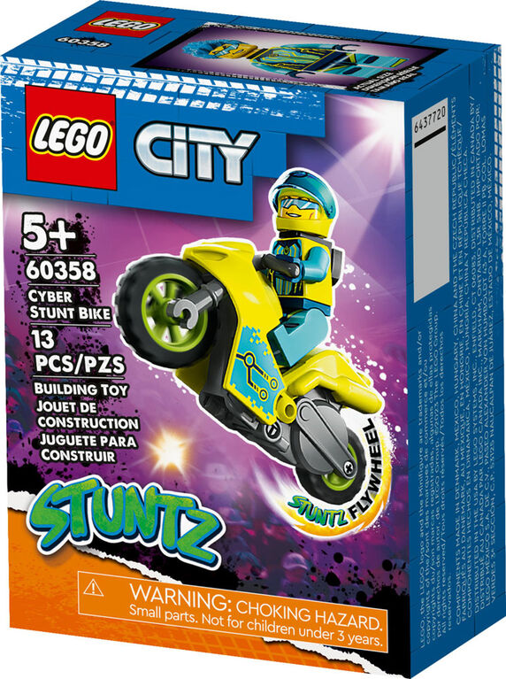 LEGO City Cyber Stunt Bike 60358 Building Toy Set (13 Pieces)