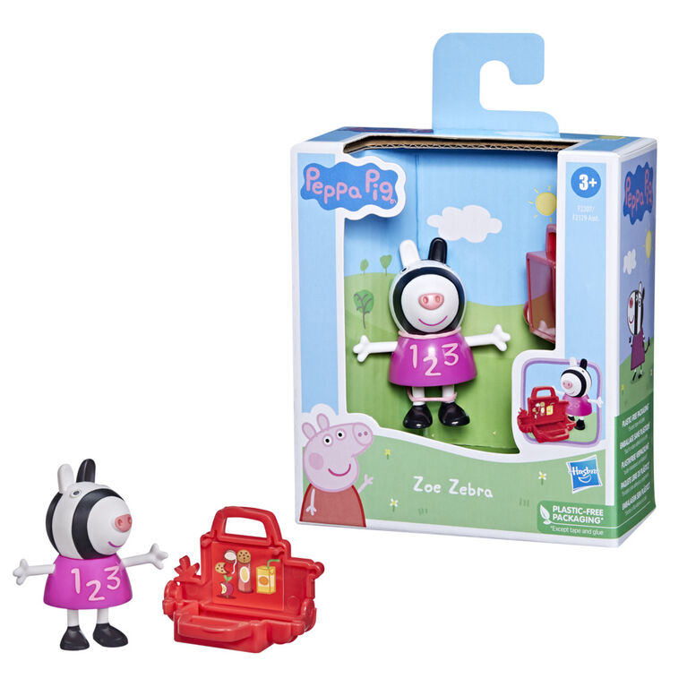 Peppa Pig Peppa's Adventures assortiment figurines Peppa et ses amis, jouet préscolaire, figurine Zoë Zebra