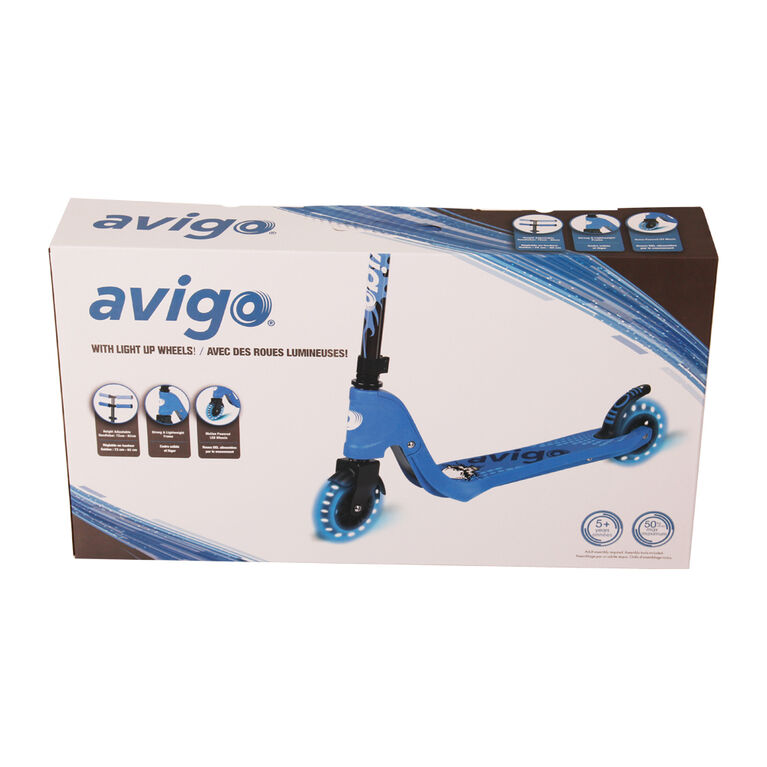 Avigo Kick Scooter With Light Up Wheels - Blue