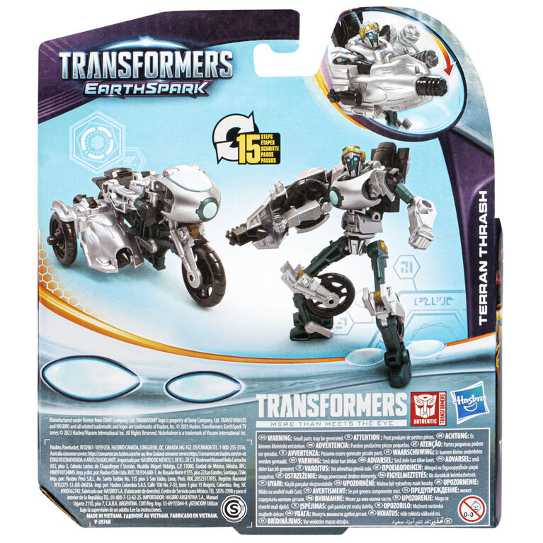 Transformers EarthSpark, figurine Terran Trash classe Guerrier de 12,5 cm, jouet robot pour enfants