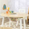 Ensemble table ronde avec rangement + 2 chaises - Coloris naturel et blanc