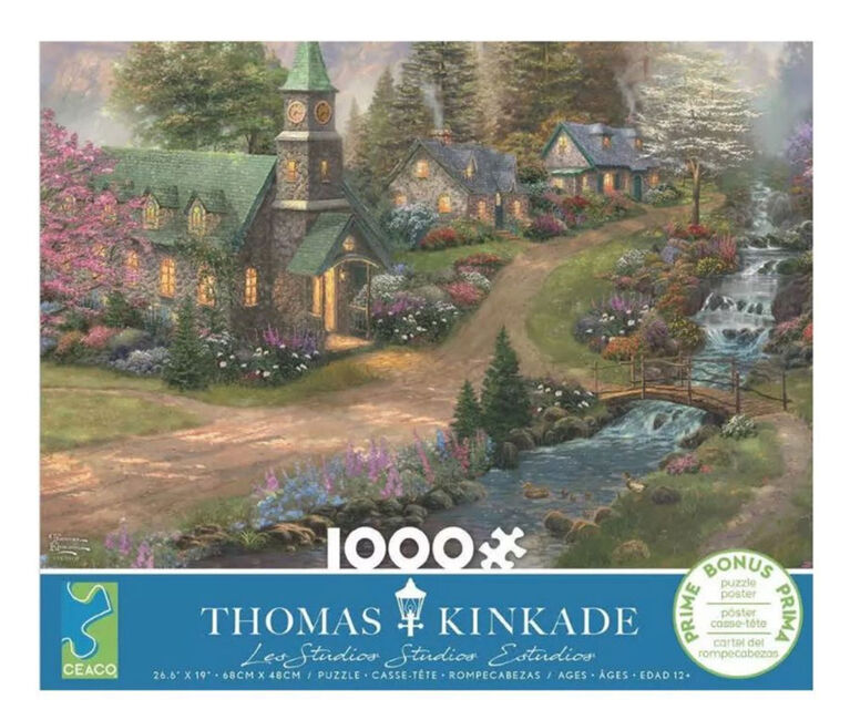 Ceaco Thomas Kinkade 1000-Piece Puzzle Sunday Morning Chapel